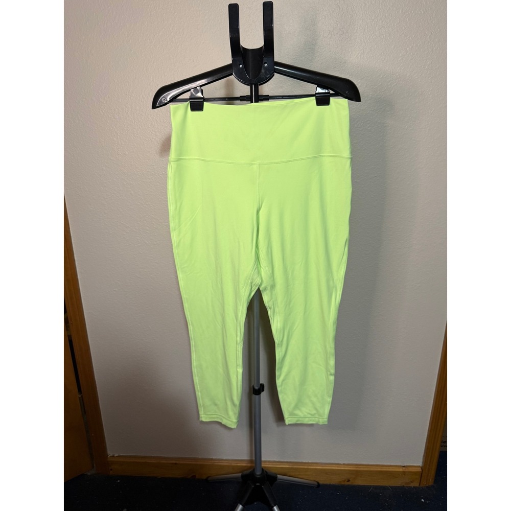 Lululemon‎ Align High-Rise Crop 21" Leggings Electric Lemon Neon Yellow Size 12